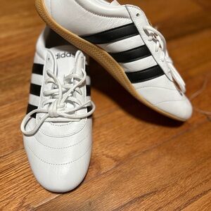 adidas White Sneakers with Black Three-Stripes